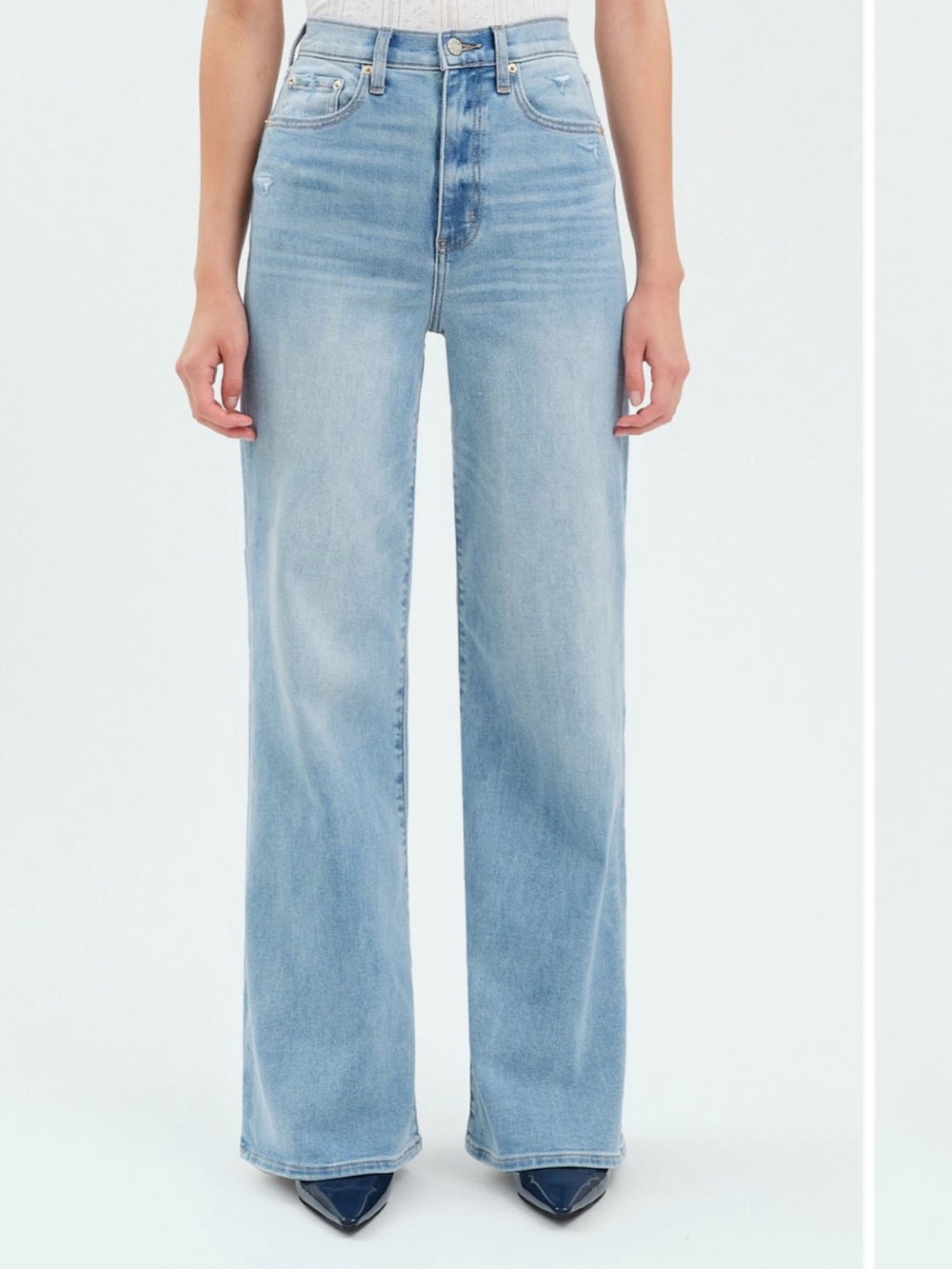 Daze Denim Far Out Wide Leg Jeans in Blooming Vintage (light blue denim) - 27